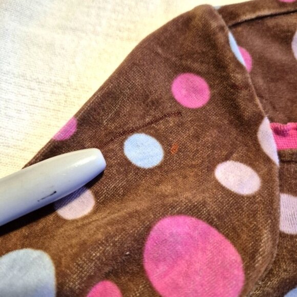 Hanna Andersson girls size 110 or 5 brown velvety dot dress, some pink fade - Picture 2 of 5